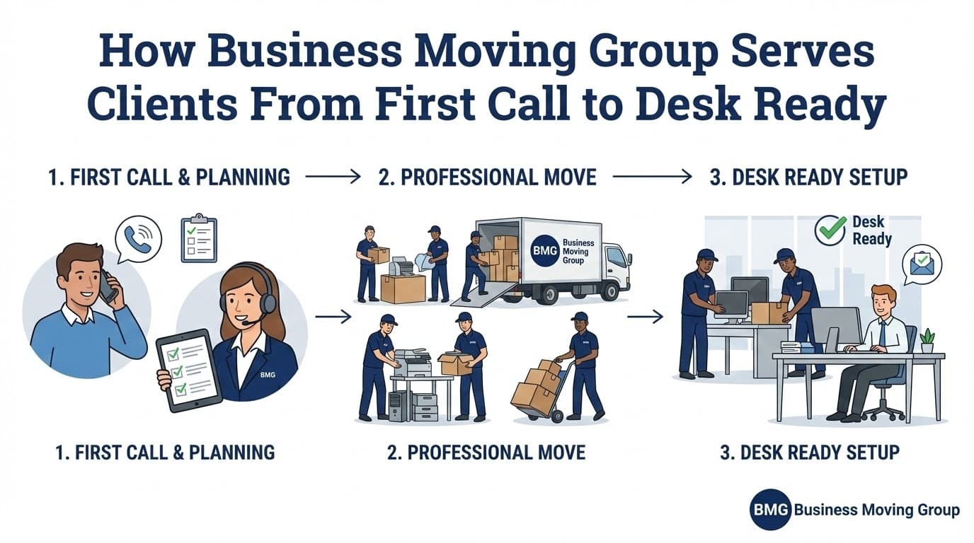 How Business Moving Group Serves Clients From First Call to Desk Ready